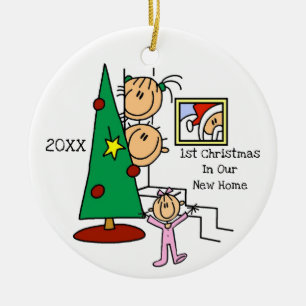 1. Weihnachten in unserem neuen Zuhause Personalis Keramik Ornament