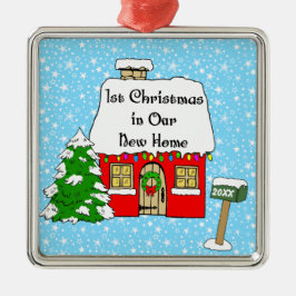1. Weihnachten in unserem neuen Zuhause Silbernes Ornament