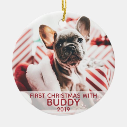1. Weihnachten können Ihre Tage mit Foto sein Keramik Ornament (Vorne)