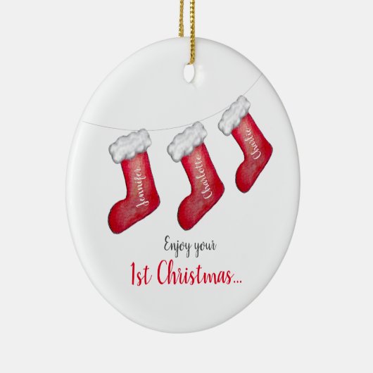 1. Weihnachten mit neuem Baby Keramik Ornament (Rechts)