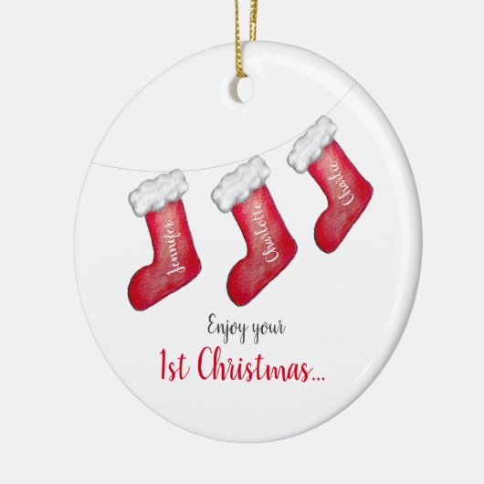 1. Weihnachten mit neuem Baby Keramik Ornament (Links)