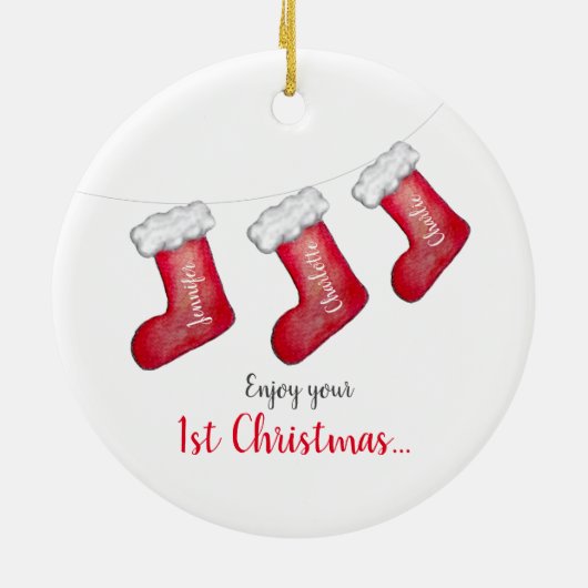 1. Weihnachten mit neuem Baby Keramik Ornament (Hinten)