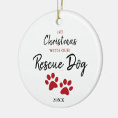 1. Weihnachten mit unserem Rettungshund Personalis Keramik Ornament (Links)