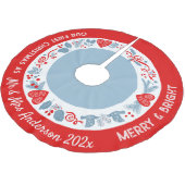 1. Weihnachten Mr. & Mrs. frisch skandinavischer n Polyester Weihnachtsbaumdecke (Schrägansicht)