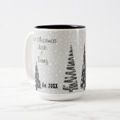 1. Weihnachten Neuauflage Weihnachtsbaumen Zweifarbige Tasse (Vorderseite Links)