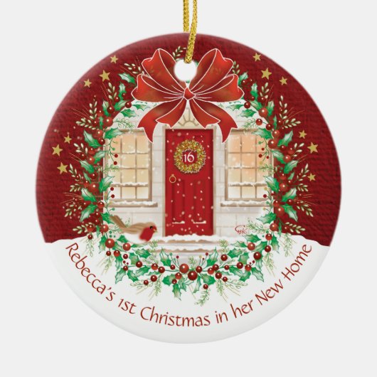 1. Weihnachten, Neue Zuhause, Single, Person, Keramik Ornament (Vorne)