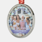 1. Weihnachten New Baby Großeltern Soft Blue Lila Ornament Aus Metall (Links)
