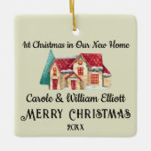 1. Weihnachten New Zuhause Housewarming NewWeds Keramikornament (Vorderseite)