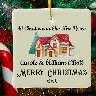 1. Weihnachten New Zuhause Housewarming NewWeds Keramikornament