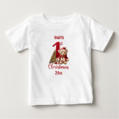 1. Weihnachten Niedlich Teddy Bären Weihnachtsbaum Baby T-shirt (Vorderseite)