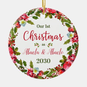 1. Weihnachten Oma Opa Foto Keramik Ornament