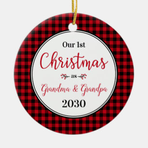 1. Weihnachten Oma Opa Foto Keramik Ornament