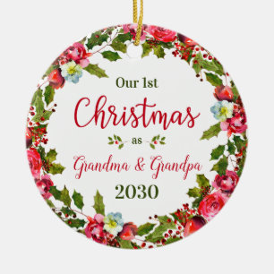 1. Weihnachten Oma Opa Foto Keramik Ornament