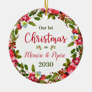 1. Weihnachten Oma Opa Foto Keramik Ornament