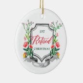 1. Weihnachten Personalisierte Blumengrün Keramik Ornament (Rechts)