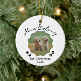 1. Weihnachten, Personalisiertes Weihnachtsgeschen Keramik Ornament