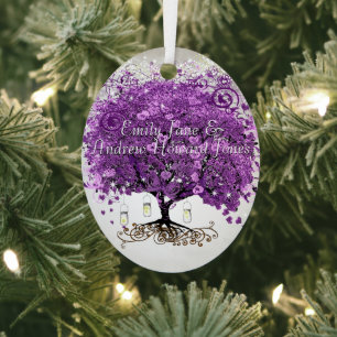 1. Weihnachten Strahlend lila Herzblatt Hochzeit Ornament Aus Metall