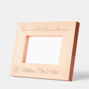 1. Weihnachten, Triplets, Twins, Geschenk, 6x4" Geätzte Rahmen