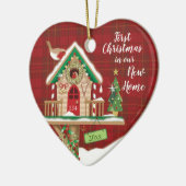 1. Weihnachten, Unsere neue Zuhause, Geburtshaus, Keramik Ornament (Links)