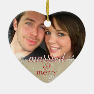 1. Weihnachten - Verheiratet & fröhlich Keramikornament