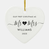 1. Weihnachten Verheiratet Mr. Simple Heart Foto Keramik Ornament (Vorne)
