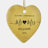 1. Weihnachten Verheiratet Mr. Simple Heart Foto Keramik Ornament (Rechts)