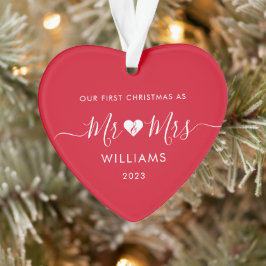 1. Weihnachten Verheiratet Mr. Simple Heart Foto Ornament