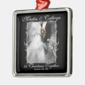 1. Weihnachten Verheiratet Schwarz und Weiß Ornament Aus Metall (Links)