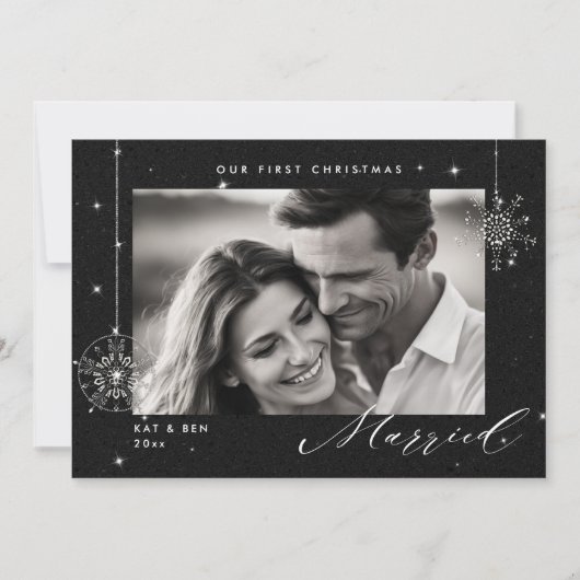 1. Weihnachten Verheiratet Schwarze Glitzern Moder (Vorderseite)