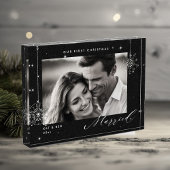 1. Weihnachten Verheiratet Schwarze Glitzern Moder Fotoblock