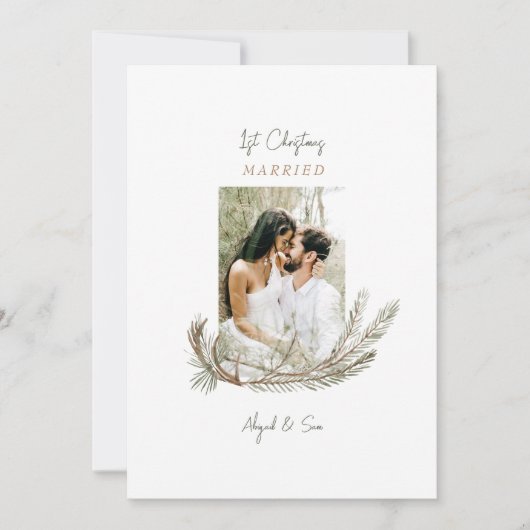 1. Weihnachten Verheiratet Zwei Foto Pine & Antler (Vorderseite)