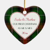 1. Weihnachten Verheiratete Geschenke Rot Grün Kar Keramik Ornament (Hinten)