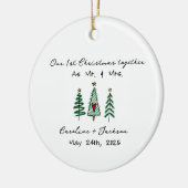 1. Weihnachten Verheirateter Personalisierter Orna Keramik Ornament (Links)