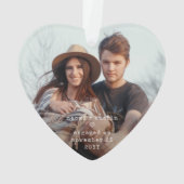 1. Weihnachten Verlobt Minimal 4 Foto Herzlich Wil Ornament (Rückseite)