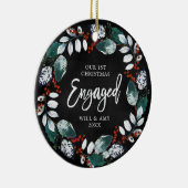 1. Weihnachten Verlobt Personalisierte Heilige Grü Keramik Ornament (Rechts)