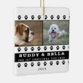 1. Weihnachten Zusammen 2 Hunde Pfau Foto Keepake Keramikornament (Rechts)