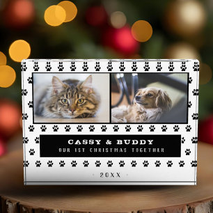 1. Weihnachten zusammen Katze Hundeschlitten 2 Fotoblock