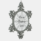 1. Weihnachten zusammen Schneeflocke Schneeflocken Zinn-Ornament (Links)