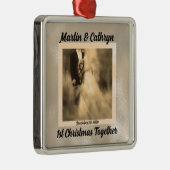 1. Weihnachten zusammen Sepia Brie and Groom Ornament Aus Metall (Rechts)