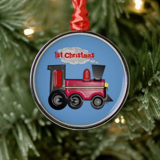 1. Weihnachts-3D-Zug Silbernes Ornament (Baum)