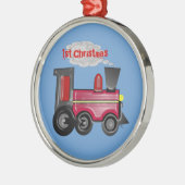 1. Weihnachts-3D-Zug Silbernes Ornament (Links)