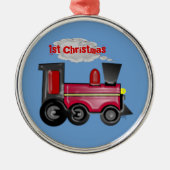 1. Weihnachts-3D-Zug Silbernes Ornament (Vorne)