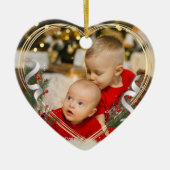 1. Weihnachts Big Brother Liebe Gold Frame Foto Keramik Ornament (Vorne)