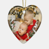 1. Weihnachts Big Brother Liebe Gold Frame Foto Keramik Ornament (Links)