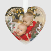 1. Weihnachts Big Brother Liebe Gold Frame Foto Ornament (Vorderseite)