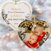 1. Weihnachts Big Brother Liebe Gold Frame Foto Ornament