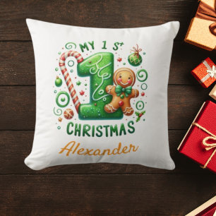 1. Weihnachts-Candy-Cane-Gingerbread-Foto  Kissen