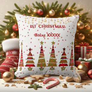 1. Weihnachts-Gold-Ornament Baum-Schneeflocken Bab Kissen