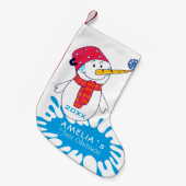 1. Weihnachts Niedlich Snowman Snowflake Zeichnend Kleiner Weihnachtsstrumpf (Vorderansicht (hängend))