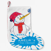 1. Weihnachts Niedlich Snowman Snowflake Zeichnend Kleiner Weihnachtsstrumpf (Vorderseite)